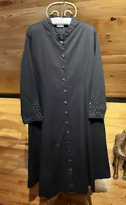 VTG Western 100% Cotton Concho Embellished Duster Jacket Dress Unisex Sz. XL-XXL - Picture 1 of 15