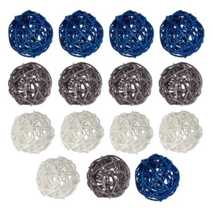 15Pcs Rattan Balls Decorative Ball Orbs Vase Fillers Table Decor, for Ceiling Or - Afbeelding 1 van 8