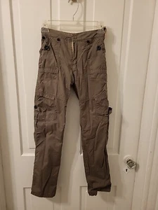 FULLY REVERSIBLE Boys Size 10 Cargo Pocket Tan & Brown JEANS COLLECTION Pants - Picture 1 of 24