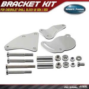 15x Steel Chrome Power Steering Pump Bracket Kit SWP for Chevy SBC V8 GEN. I 350 - Picture 1 of 9