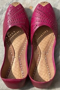 Pink Khussa Shoes for Women US Size 8 - Handmade Leather Padded Khussa Shoes - Picture 1 of 6