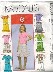 M 5038 Vintage McCalls Schnittmuster Mädchen Shrugs Tank Top Rock 6 Easy Looks - Bild 1 von 2