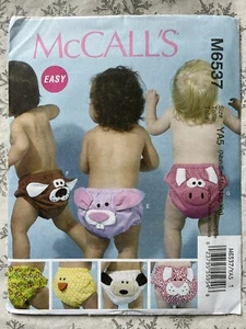 Cubiertas de pañales para bebé McCalls M6537 pantalones elegantes 6 animales - XL fácil de coser - Imagen 1 de 1