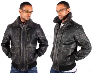 Chaqueta de bombardero de aviador 100 % cuero genuino Aviatrix para hombre - estilo piloto - Imagen 1 de 10