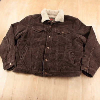 Chaqueta de camionero de pana forrada sherpa vintage y2k OLD NAVY etiqueta MEDIANA ROPA DE TRABAJO RETRO Foto 1 de 4