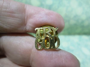 TRY GOD Religious Lapel Pin - Gold Tone Vintage - / 6D - Picture 1 of 4