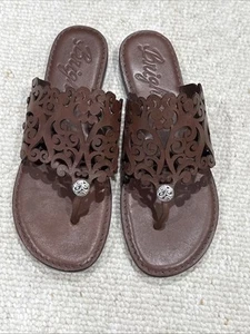 Brighton Sandals ARIEL Brown Leather Slip-on Slip-Flop Size 9 NEW - Picture 1 of 5