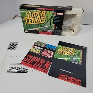 SUPER TENNIS (Super Nintendo SNES 1991) -- Original Box ONLY & Inserts, Poster - Picture 1 of 5
