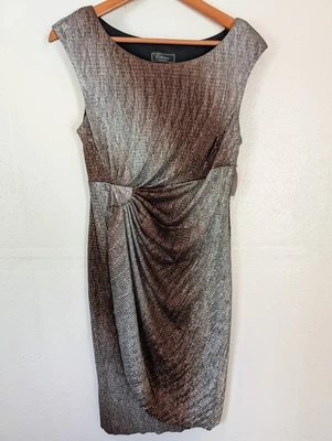 Vestido Granero Mujer Plateado Talla 12 Metálico Elastizado Vaina Fiesta Boda Foto 1 de 4