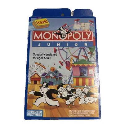 Vintage Monopoly Junior Travel Size Game Parker Brothers 1991 Complete Mini - Image 1 of 4