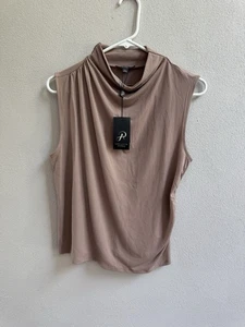 Blusa Top Adrianna Papell Sin Mangas Cuello Simulado Para Mujer’s M Ropa de Trabajo Informal Verano - Imagen 1 de 8