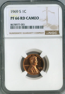 1969-S Lincoln Cent Proof NGC PR66 RD Cameo Holiday Sale 🎁 - Image 1 of 2