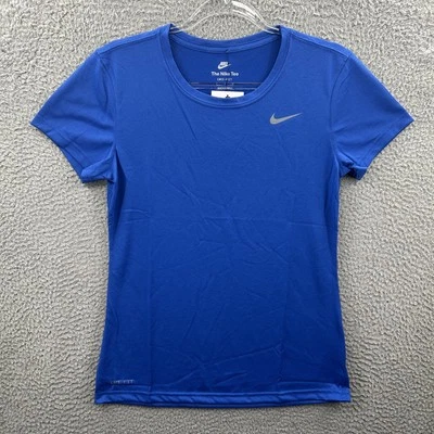 Nike Dri FIT Camisa Mujer Pequeña Azul Leyenda Entrenamiento Camiseta Atlética Ligera 84 Foto 1 de 4