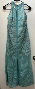 Maxi Vestido Tracy Reese Cerradura Talla 4 Mezcla de Lino Seda para Mujer’s Lagoon - Imagen 1 de 11