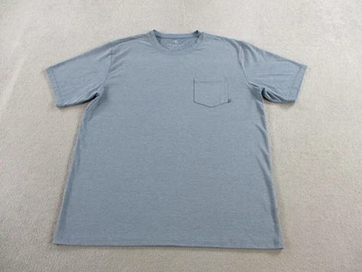 Free Fly Shirt Mens XL Heather Blue Bamboo Pocket Crewneck Tee Short Sleeve - Image 1 of 4