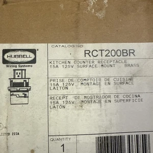 Hubbell RCT200BR 15A 125V manipulationssicher Pop-Up Chrom Arbeitsplatte Buchse - Bild 1 von 2