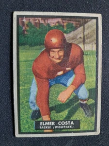 1951 Topps Magic Football Card # 60 Elmer Costa - NC State Wolfpack (VG/EX) - Picture 1 of 3