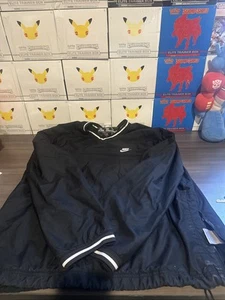 Nike Baseball 72 V-Neck Nylon LS Black Windbreaker Men's Size XXL 207711-010 - Picture 1 of 5