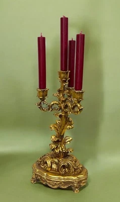 Candle Lights Baroque Pretty Gold GOODWILL Christmas 42cm Table Decoration - Image 1 of 4