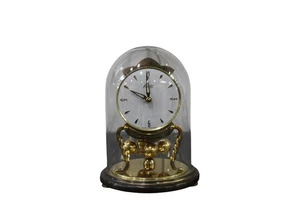 Vintage Kundo Kieninger Obergfell Anniversary Glass Dome Brass Clock (No Key) - Picture 1 of 8