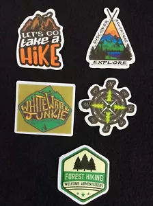 Lote de 5 pegatinas de aventura excursionistas trekkers parachoques teléfono portátil diario - Imagen 1 de 2