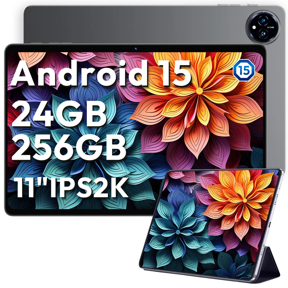 XGODY 2025 Neueste Tablet 24GB RAM 256GB ROM 11 Zoll Android15 Tablet SIM2 LTE 5G WiFi