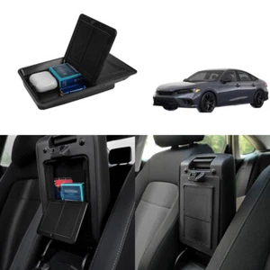 Black Hidden Console Armrest Box Storage Organizer Fit For 2022-2024 Honda Civic - Picture 1 of 15