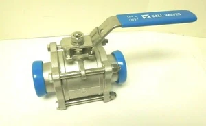 SANITARY BALL VALVE 1" 1000 WOG FULL PORT TRI CLAMP END 316 STAINLESS WH166 - Picture 1 of 5