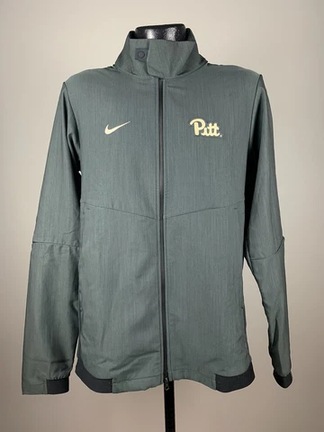 Men’s Nike Pittsburgh Panthers Polyester Gray Full Zip Warm Up Jacket Small NWOT Cover