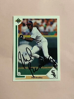 Phil Bradley 1991 Upper Deck IP Auto Autograph  - Image 1 of 2