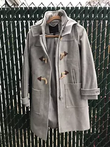 J. Crew~ MELTON WOOL~ Coat Hooded ~GRAY Wool ~Size 00~ New No Tag - Picture 1 of 16