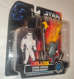 1996 Kenner, Star Wars, Deluxe Crowd Control Stormtrooper, NIP New on Card Rare - Picture 1 of 11