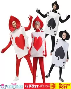 Queen Of Hearts Poker Playing Card Funny Fancy Dress Up Adult Costume - Picture 1 of 8