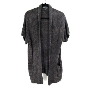 BAREFOOT DREAMS Dark Gray CozyChic Lite Super Soft Open Cardigan Sweater Size XS - Picture 1 of 6