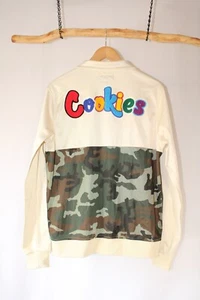 Cookies Full Zip Track Jacket Green Camo & Off-White Size M - Picture 1 of 10