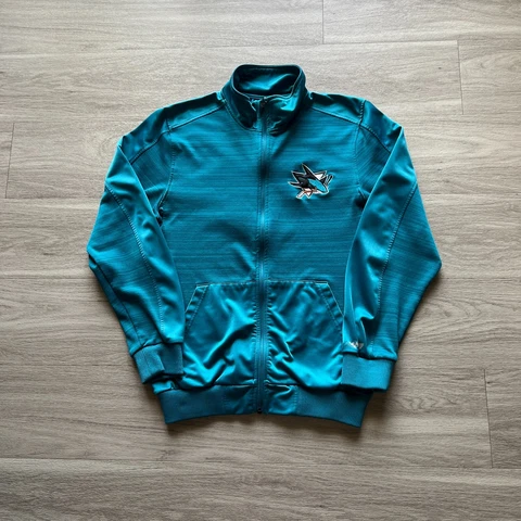 San Jose Sharks jacket Mens Medium Green TrackY2K NHL Hockey Adult Cover