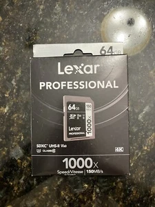 Lexar Professional 1000x 64GB SDXC UHS-II SD Card NEW - Picture 1 of 8