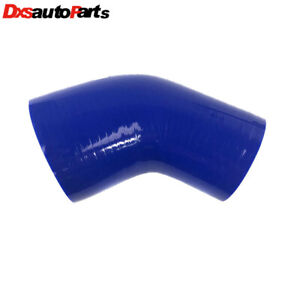 45 Degree Universal 4-Ply Blue Silicone 2.5" to 3" Coupler Angled Elbow Hose