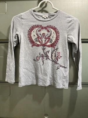 GUCCI  Boys Gray Cotton Long Sleeve with Logo Design T-Shirt 8 Years - Image 1 of 4