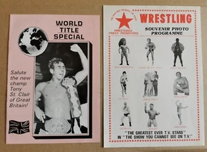 Wrestling UK programmi souvenir x 2 (anni 80) ottime condizioni Tony St Clair - Foto 1 di 3