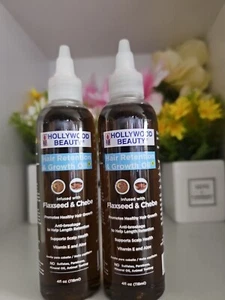Aceite anti-rotura de retención y crecimiento del cabello Hollywood Beauty 2 piezas 4 fl oz - Imagen 1 de 6