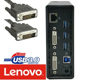 Port Replicator Lenovo THINKPAD USB 3.0 X240 X250 X260 X270 W550s 2x DVI DOC28 - Photo 1/1