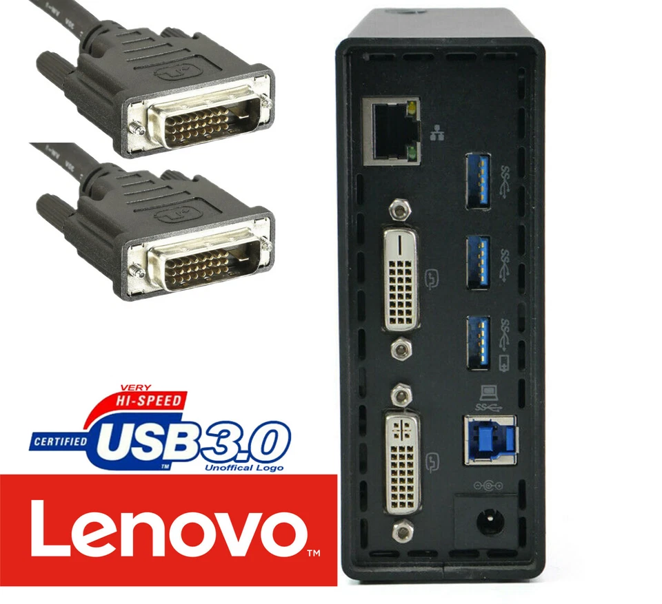 DOCKING STATION LENOVO THINKPAD USB 3.0 DOC FÜR X240 X250 X260 X270 W550s DOC28 - Bild 1 von 1
