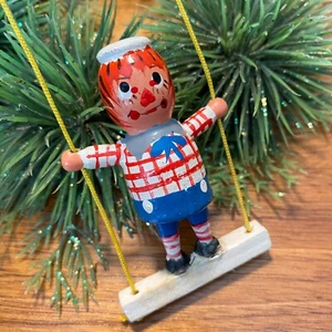 Vintage Swinging Raggedy Andy Wood Ornament Kurt Adler - Picture 1 of 8