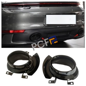 2pcs steel black Rear Exhaust Muffler Tip End Pipe For Porsche 911 992 2019-2024 - Picture 1 of 11