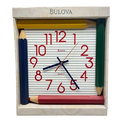 BULOVA Niños Sala de Juegos Escuela Aula Guardería Guardería Reloj de Pared Marco de Lápiz Foto 1 de 3
