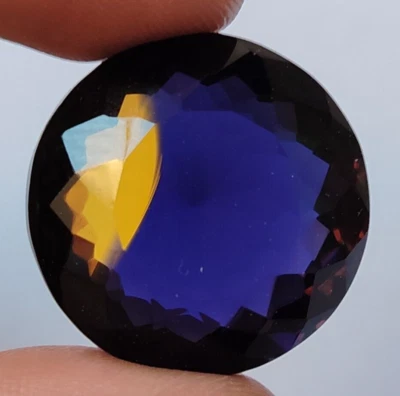 54,55 quilates AAA+ grande bicolor ametrina corte redondo pedra preciosa presente para mulheres/ela - Imagem 1 de 4