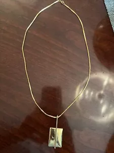 Vintage Mid-Century Goldstone Drop Pendant Necklace - Picture 1 of 5