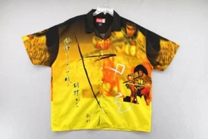 VTG Y2K Urge Impulse Samurai Dragon Shirt Men's XL Anime Asian Allover Print - Picture 1 of 9