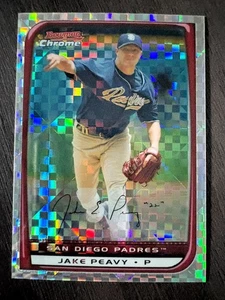 2008 Bowman Chrome Jake Peavy #167 Xfractor Refractor serial /250 - Bild 1 von 2